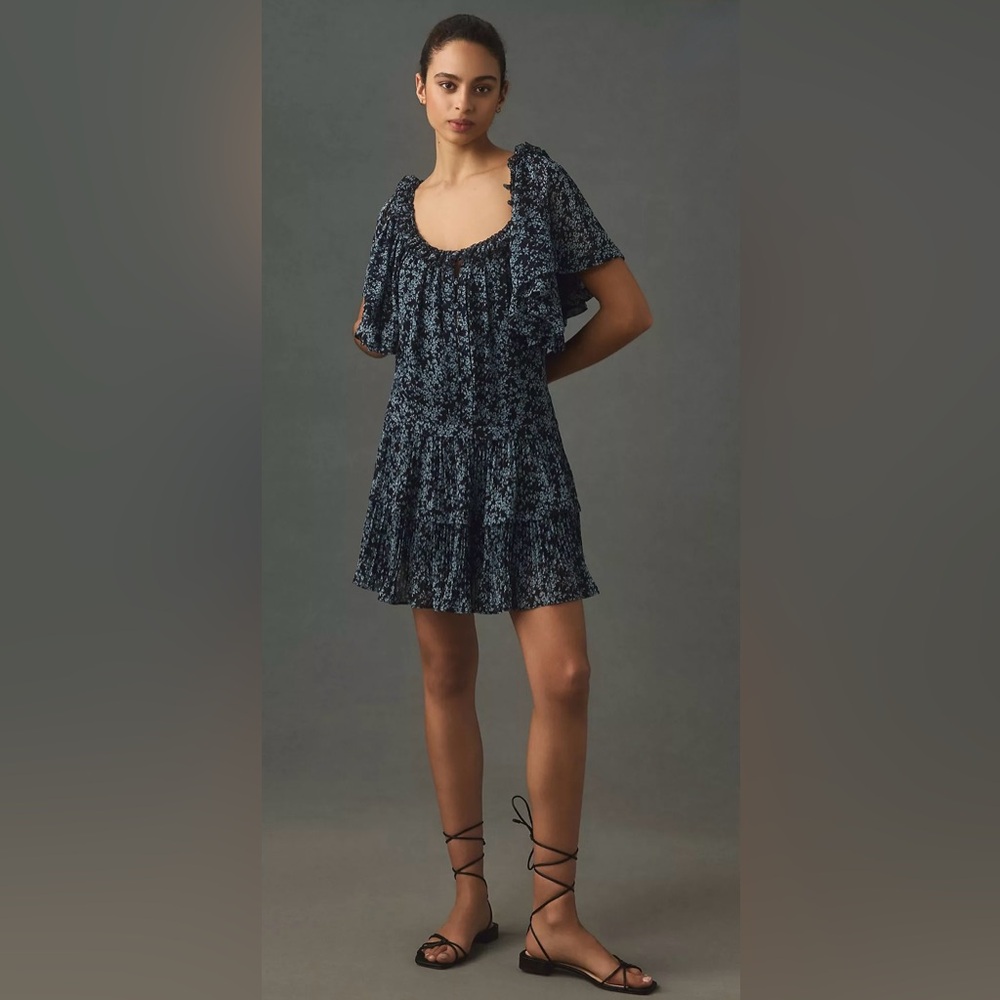 Anthropologie Key-hole Swing Tunic Mini Dress - S